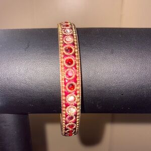 Elegant Red and Gold Bangle Bracelet